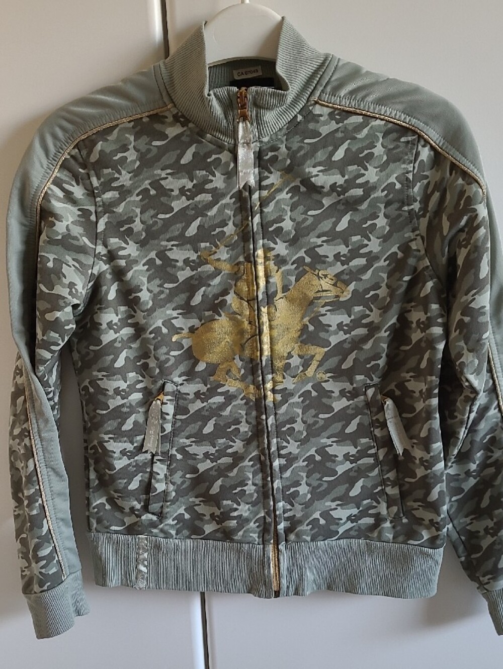 Kids Beverly Hills Polo Club Zip-Up Jacket with Gold Pony Graphic
